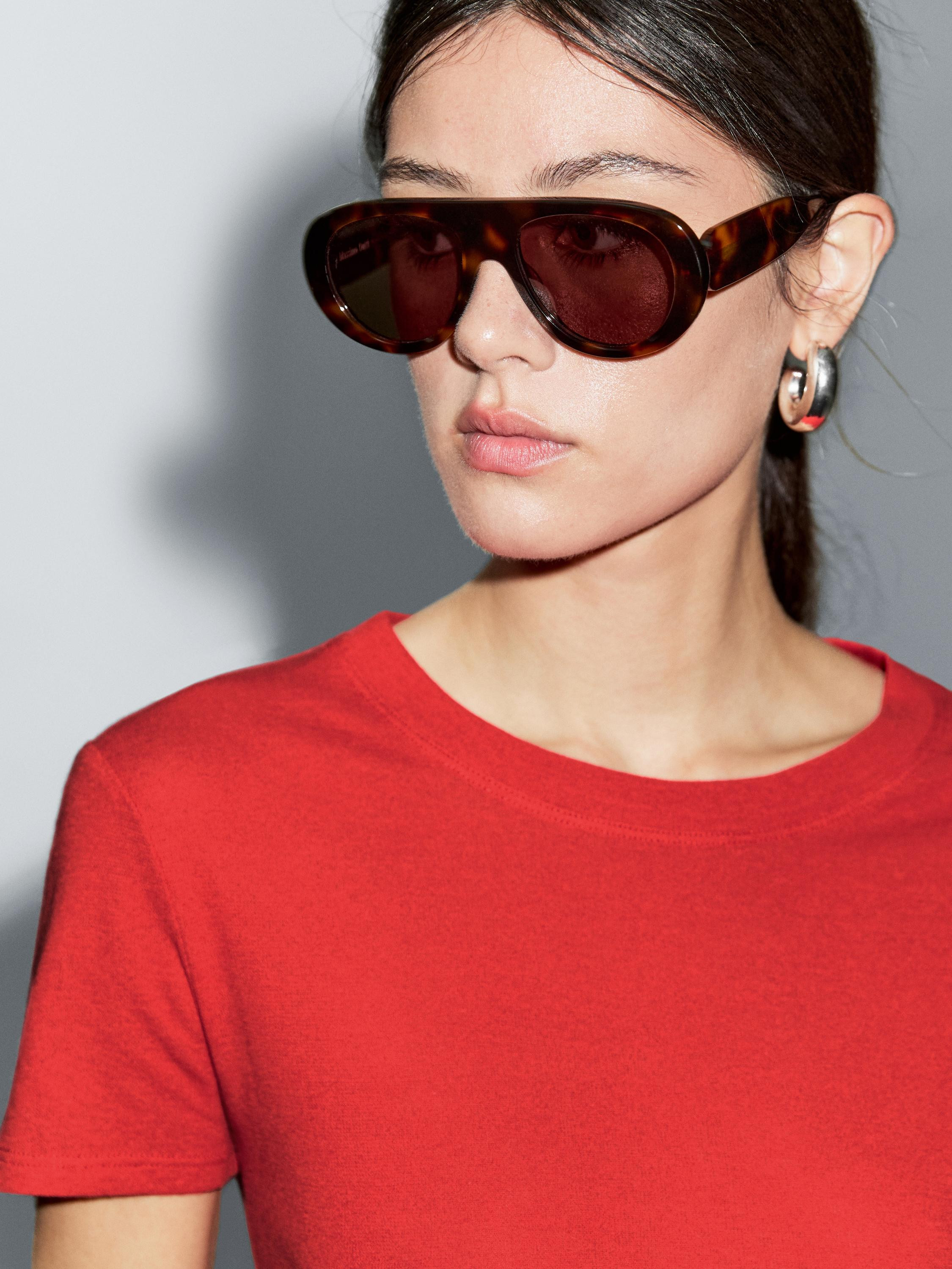 Textured crepe-effect cotton T-shirt | Massimo Dutti US