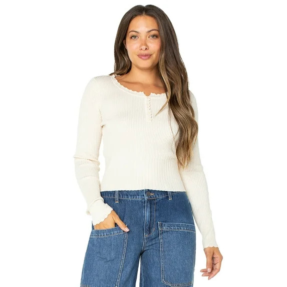Celebrity Pink LS HENLEY TOP | Walmart (US)