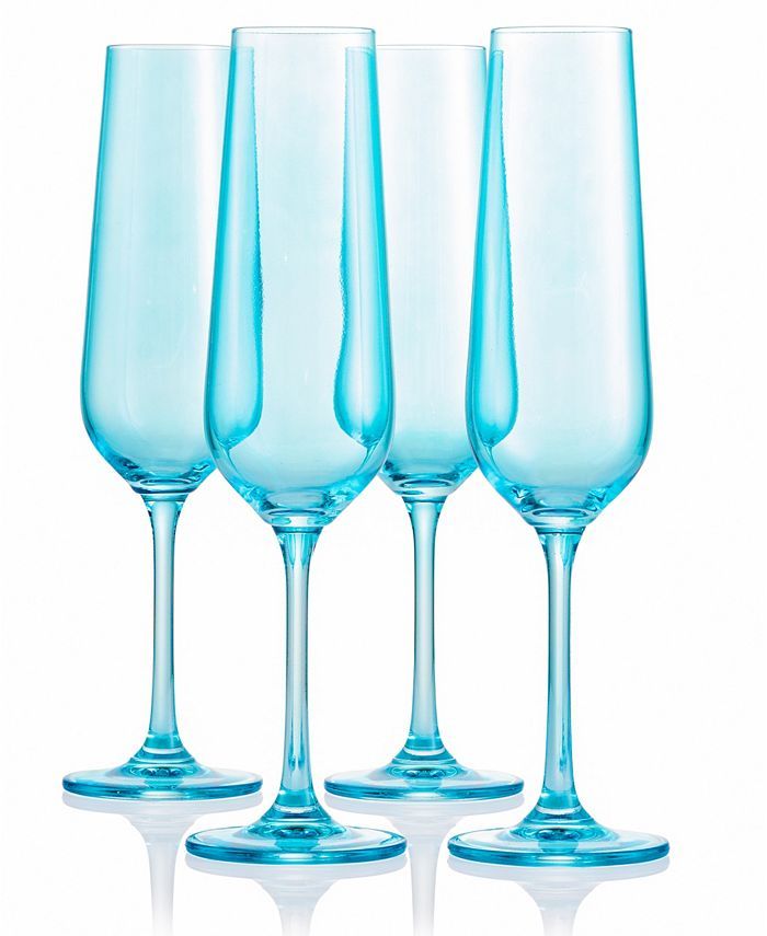 Godinger Sheer Blue Champagne Flutes, Set of 4 & Reviews - Glassware & Drinkware - Dining - Macy'... | Macys (US)