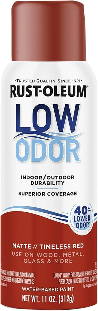 Rust-Oleum Low Odor Premium Spray Paint, 11 oz, Matte Timeless Red | Amazon (US)