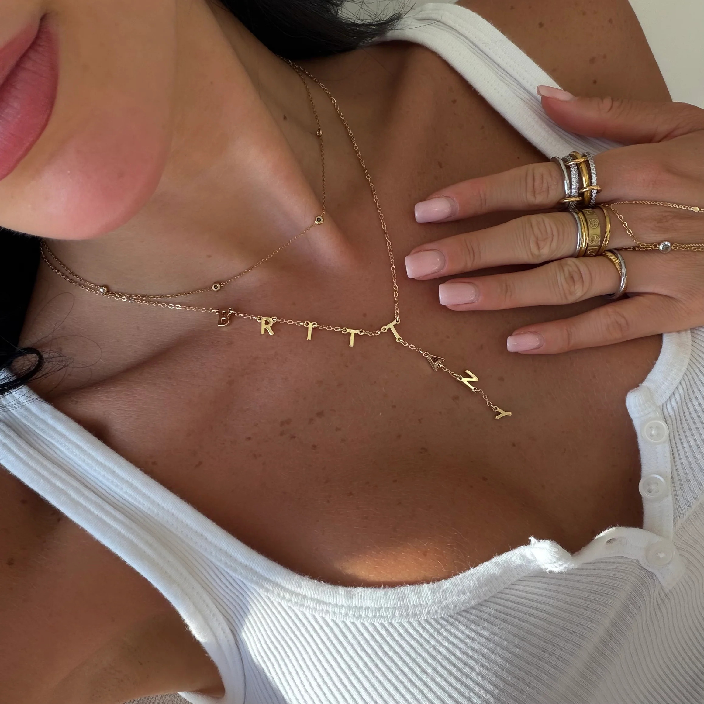 Custom/Personalized Name Drop Lariat Necklace | Evry Jewels