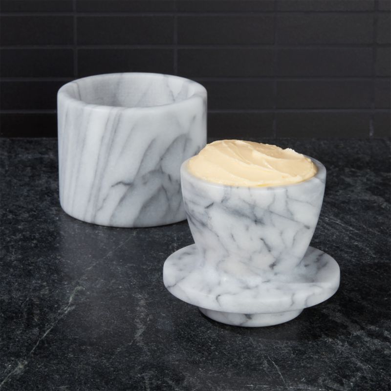 French Kitchen Marble Butter Keeper + Reviews | Crate & Barrel | Crate & Barrel