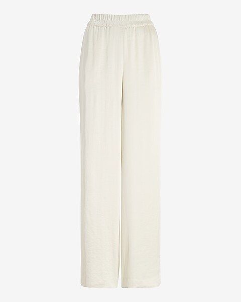 High Waisted Luxe Satin Wide Leg Pant | Express
