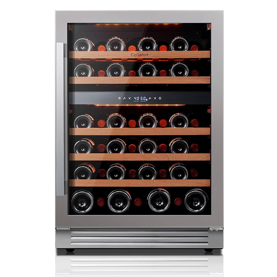 Ca'Lefort Wine Fridge & Cooler - 24 Inch 46 Bottle Wine Cooler Refrigerator, 40-65°F Dual Zone W... | Amazon (US)