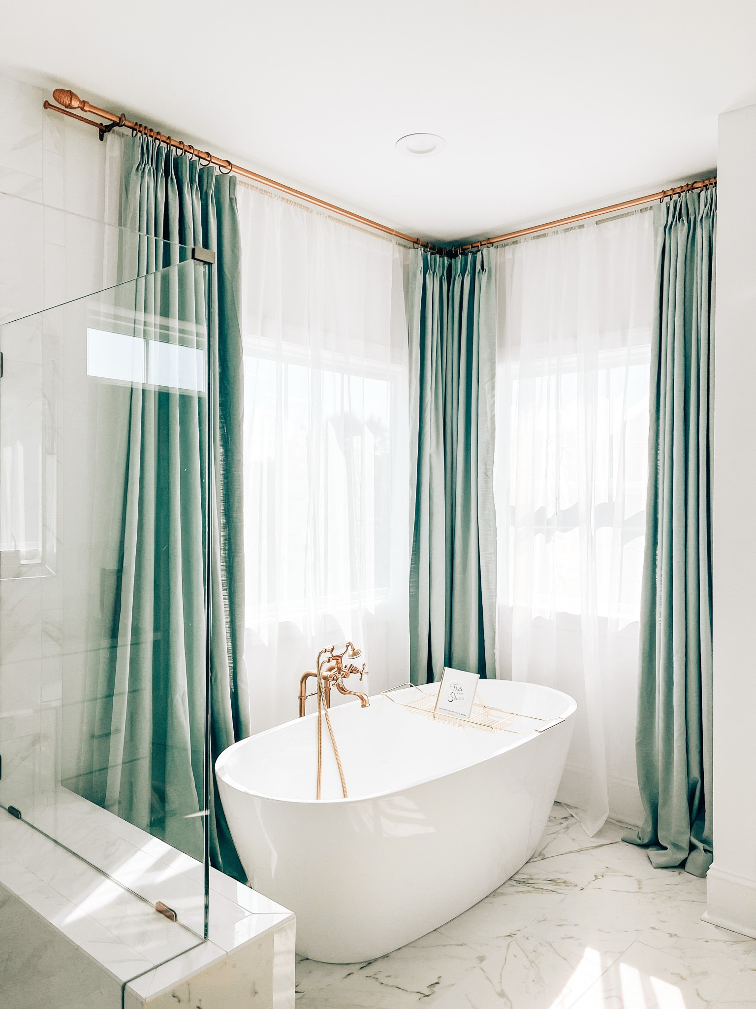 amazon curtains
Pinch pleat curtains
Master bathroom
Soaking tub
Kingston brass 
Vintage tub filler
Brass curtain rod
Amazon home
Grandmillenial home
French bathroom design
New build bathroom
Daltile marble tile

#LTKhome #LTKunder100 #LTKunder50