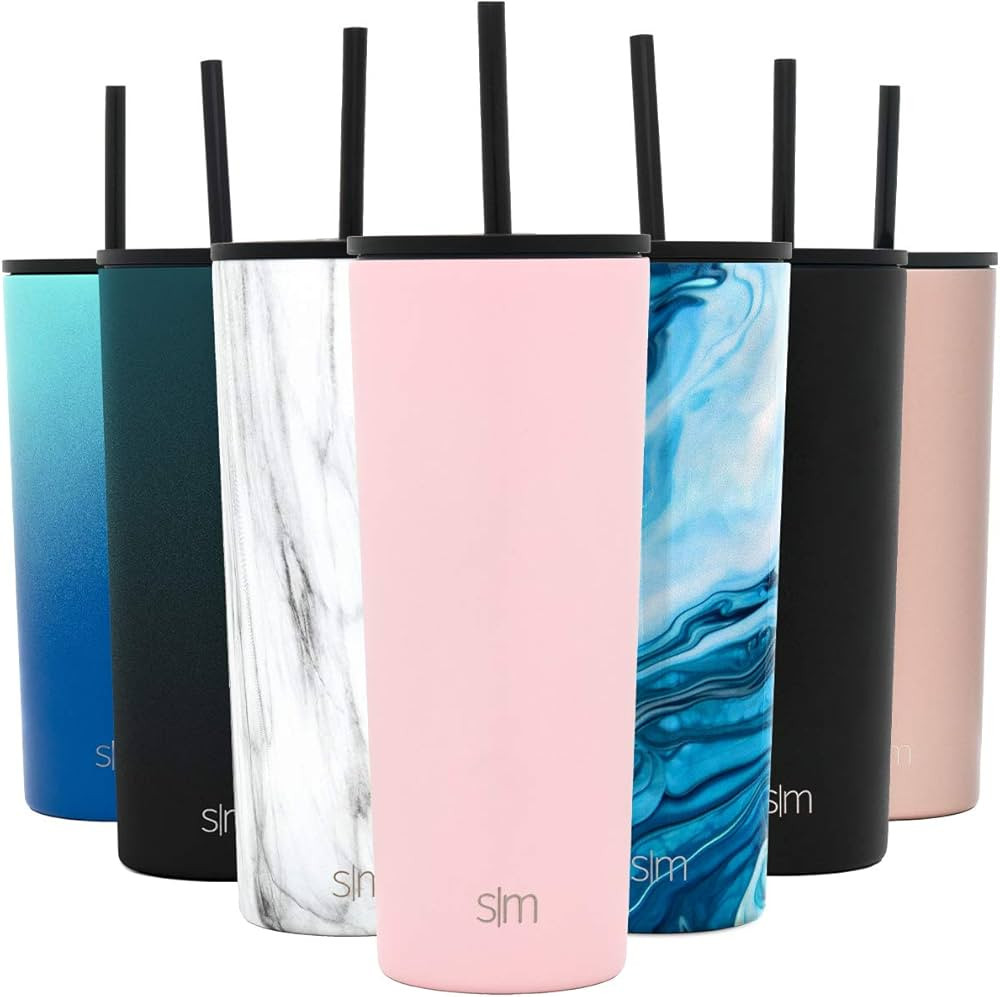 Simple Modern Insulated Tumbler with Lid and Straw | Iced Coffee Cup Reusable Stainless Steel Wat... | Amazon (US)