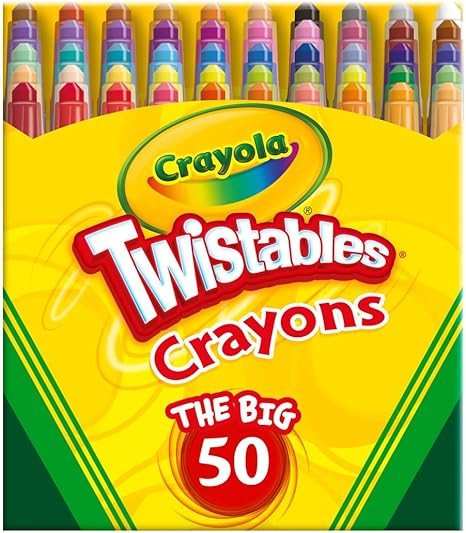 Crayola Mini Twistables Crayons for Kids (50ct) Stocking Stuffers & Holiday Gifts, No Peel Toddle... | Amazon (US)