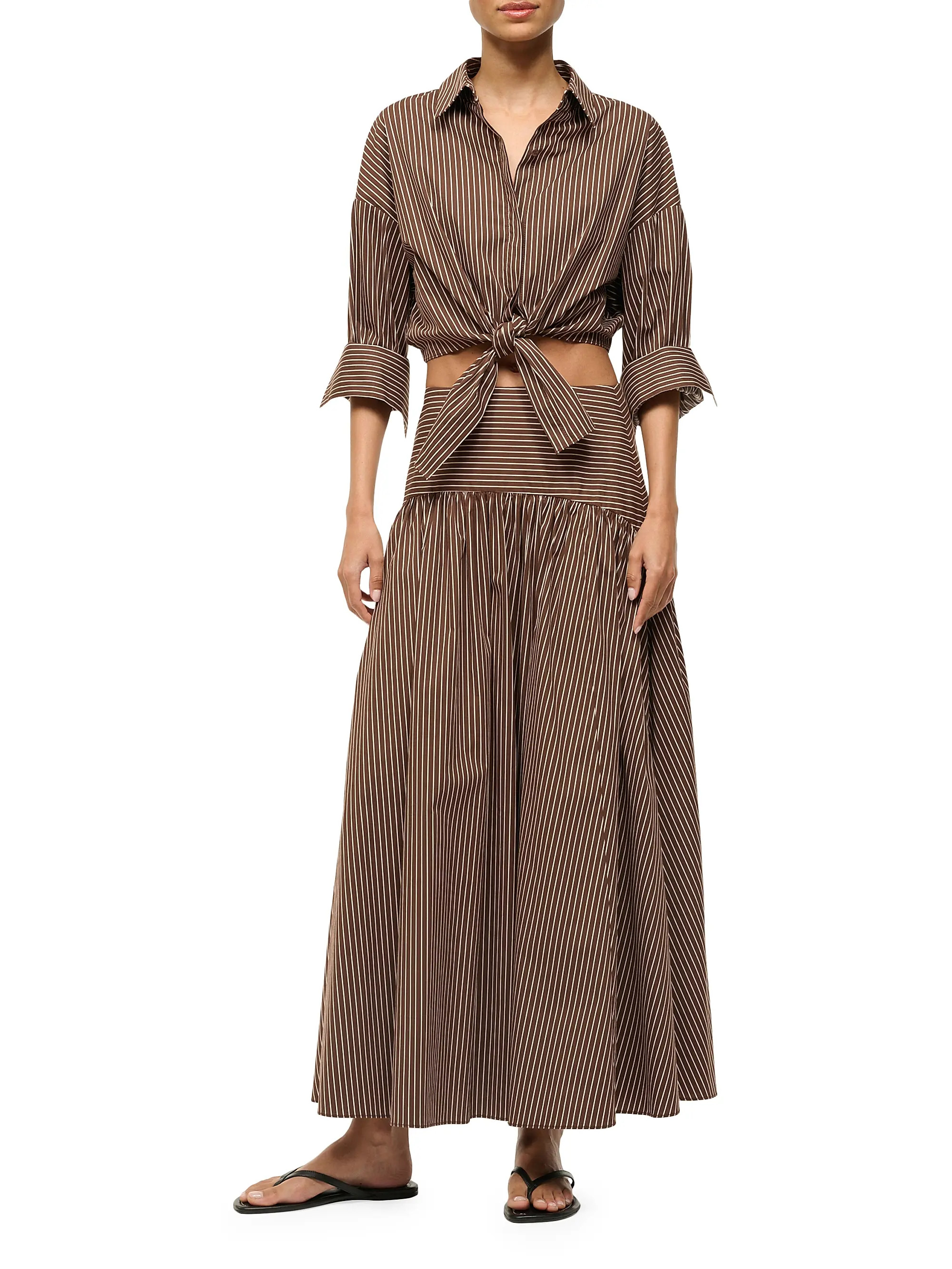 Lisa Tie-Waist Striped Top | Saks Fifth Avenue