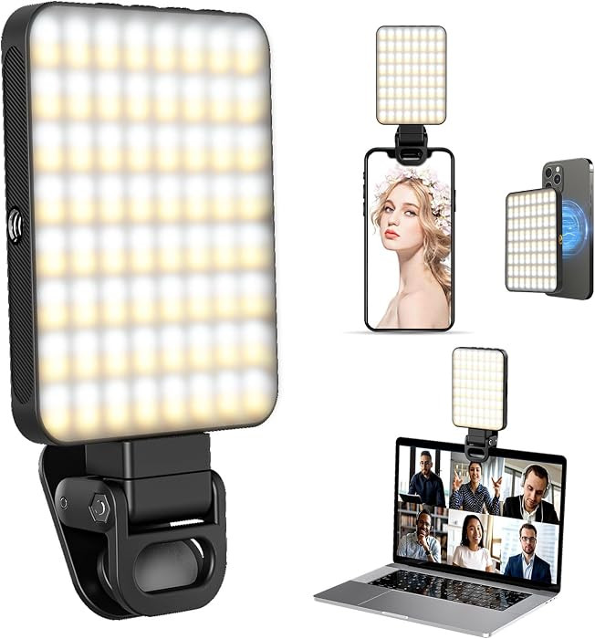 XINBAOHONG Selfie Light, Rechargeable Magnetic Clip Light for Video Conference | 128 LED Portable... | Amazon (US)