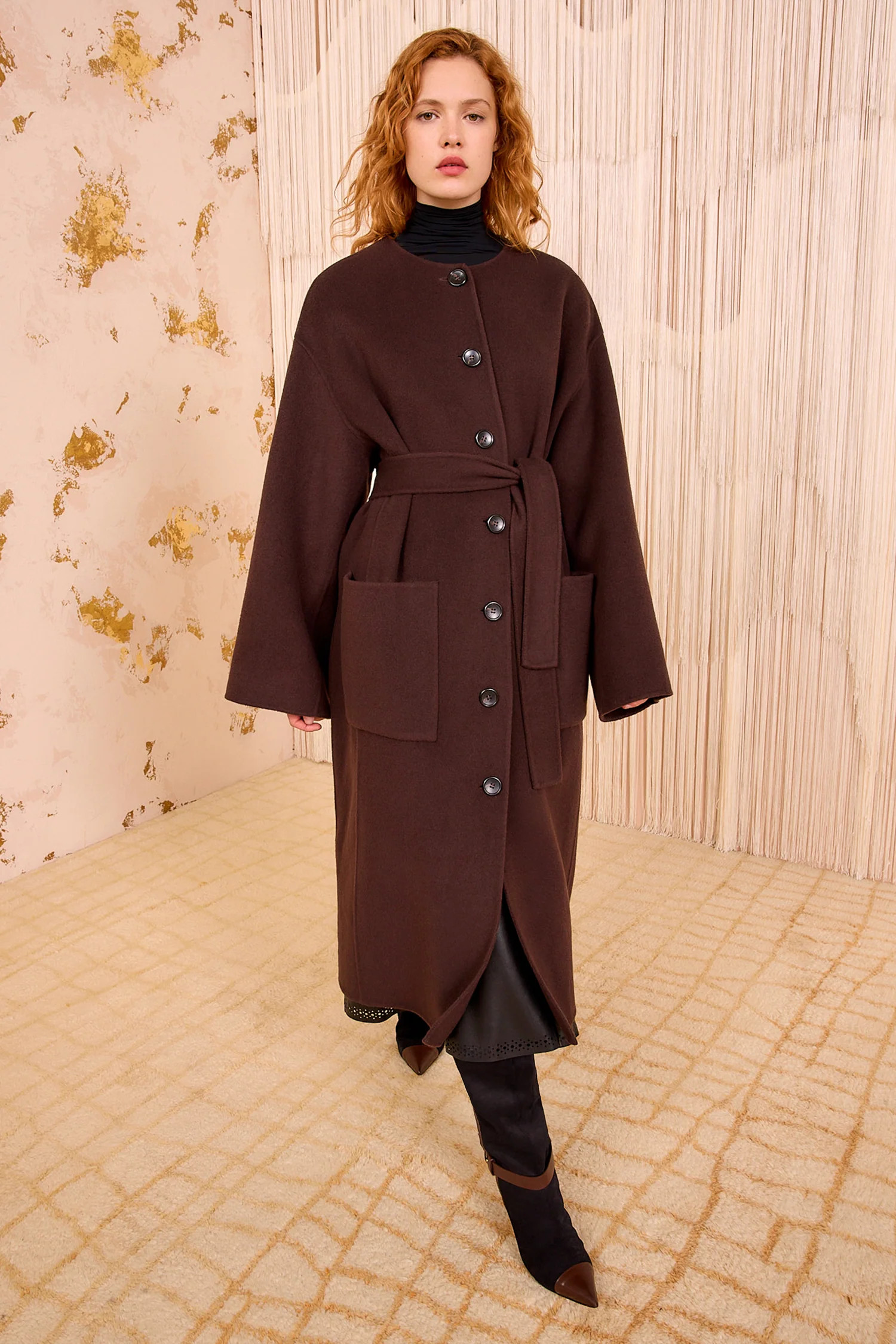 Fernanda Double Faced Wool Oversized Coat - Sable | Ulla Johnson