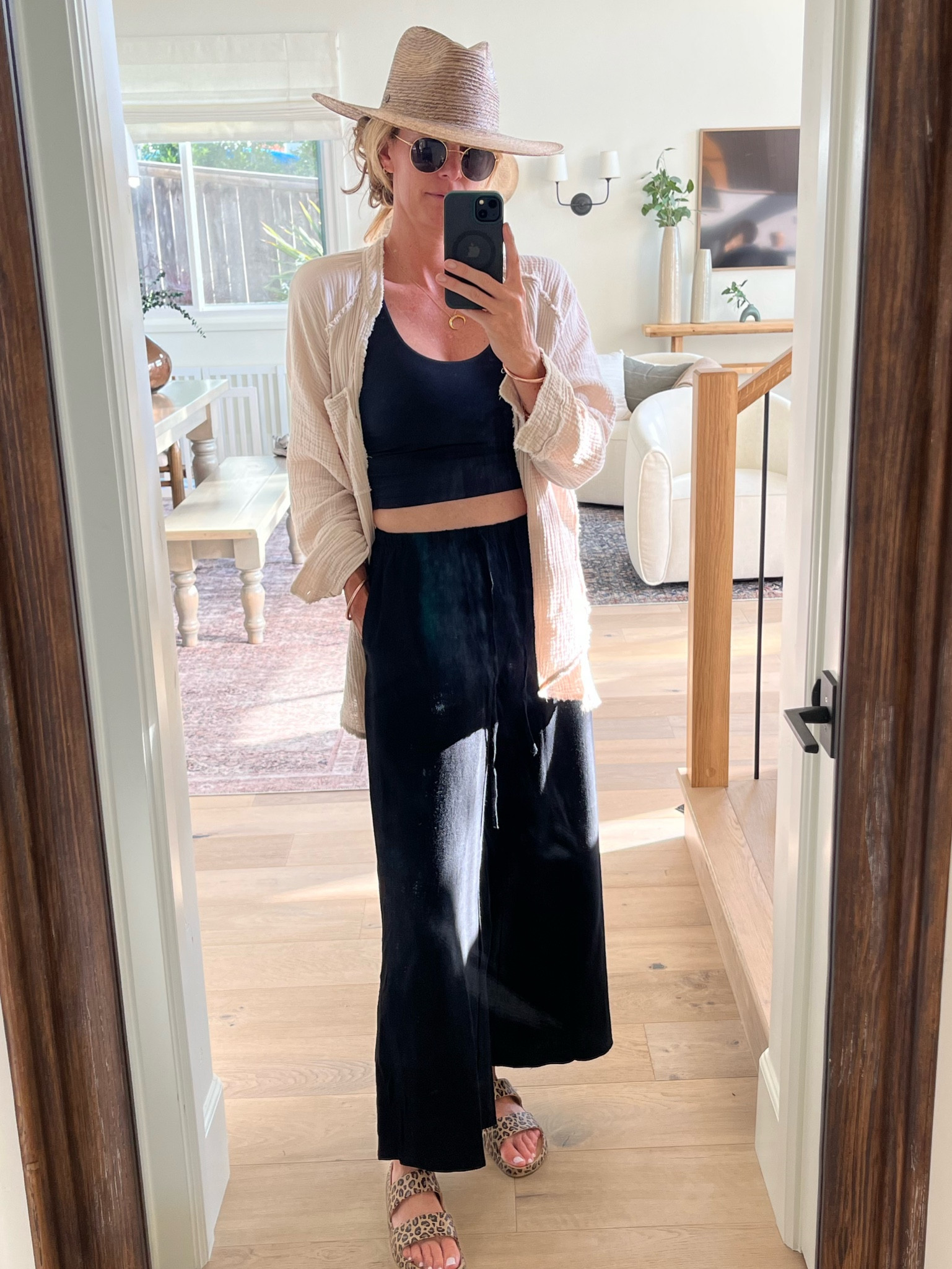 Favorite  new Amazon pants. Bought THREE colors!!  Street legal pajamas.  Linen-y look feel.  Boxy. 👌🏼 

#LTKtravel #LTKunder50