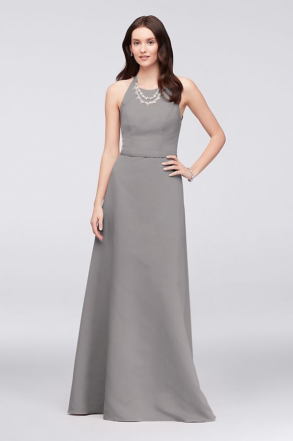 silver gray gown for principal sponsor