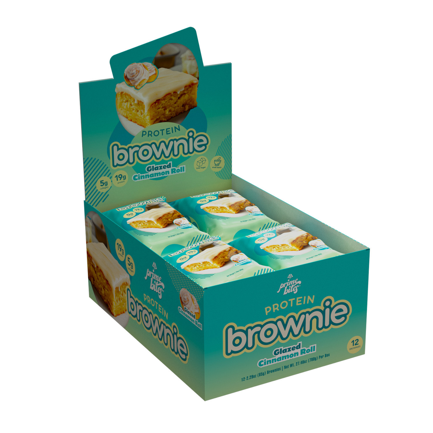 Alpha Prime Protein Brownie - Glazed Cinnamon Roll (12 Brownies) - other snack | GNC