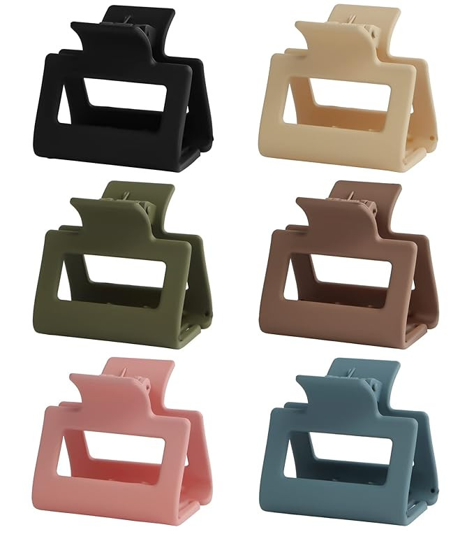 SYGY 6PCS Hair Clips, Claw Clips 2.4 Inch Square Hair Claw Clips for Women Girls, Medium Hair Cli... | Amazon (US)