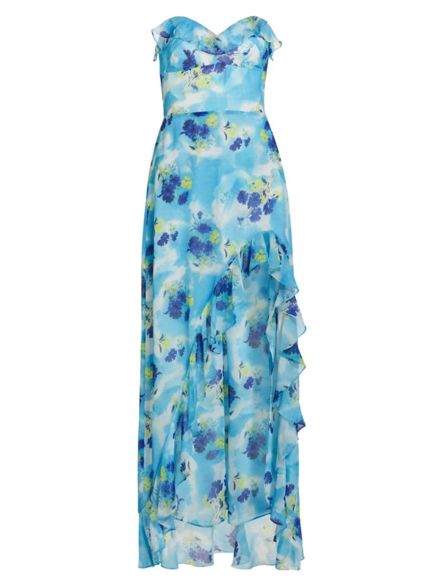 Corinna Floral Strapless Maxi Dress | Saks Fifth Avenue