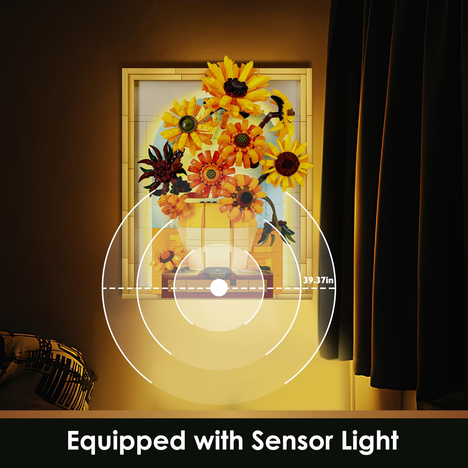 JMBricklayer Flowers Sunflower Building Sets for Adult with Lights 70004, Van Gogh Wall Art Craft... | Amazon (US)