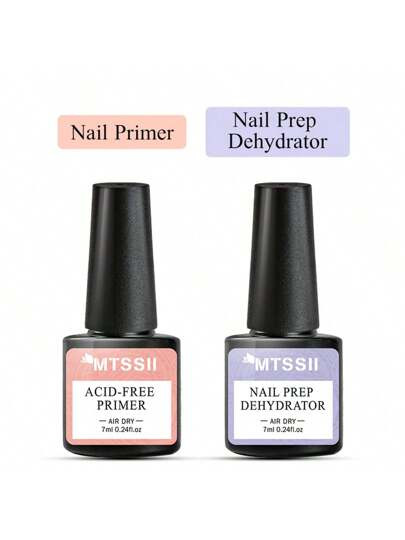2Pcs/Set 7Ml Nail-Primer Prep Dehydrator Gel Nail Polish No Need Of Uv Led Lamp Base Top Coat Nai... | SHEIN