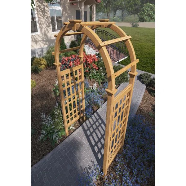 47'' W x 24'' D Solid Wood Arbor in Golden Brown | Wayfair North America