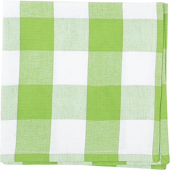 C&F Home Franklin Buffalo Check Gingham Plaid Woven Sprout Green Cotton Machine Washable Napkin 1... | Amazon (US)