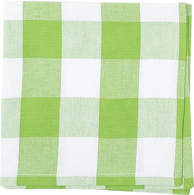 C&F Home Franklin Buffalo Check Gingham Plaid Woven Sprout Green Cotton Machine Washable Napkin 1... | Amazon (US)