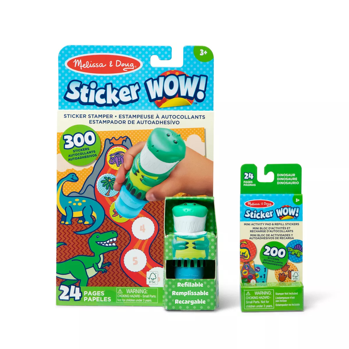 Melissa & Doug Sticker WOW! Dino Bundle (Stamper w/ Book + 1 Refill Pack) | Target