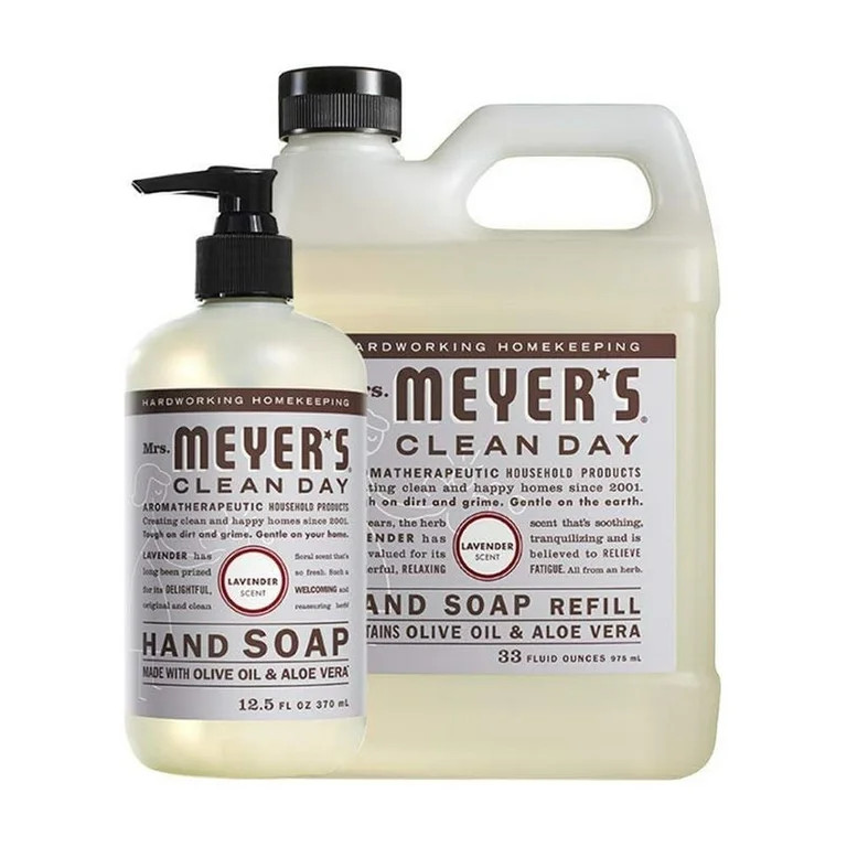 Mrs Meyers Clean Day Liquid Hand Soap, Lavender Scent, Set includes 33 oz. Refill & 12.5 oz. bott... | Walmart (US)
