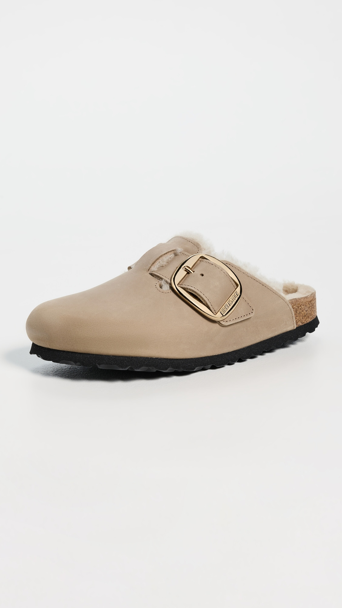 Birkenstock Boston Big Buckle Shearling Clogs Tobacco Brown 39 | Shopbop