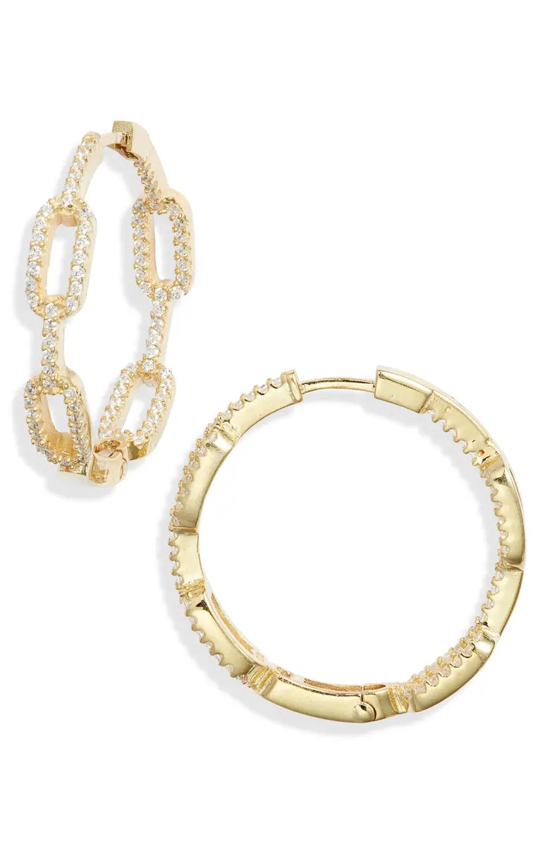 Pavé Double Link Hoop Earrings | Nordstrom
