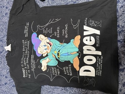 Vintage 90s Disney Dopey Shirt Size XL Black Snow White and The Seven Dwarfs | eBay US