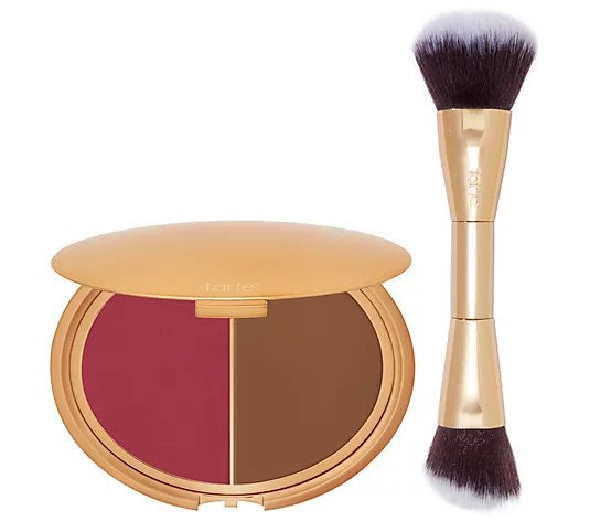 tarte Park Ave Princess Cream Blush & Bronzer Duo w/ Brush - QVC.com | QVC