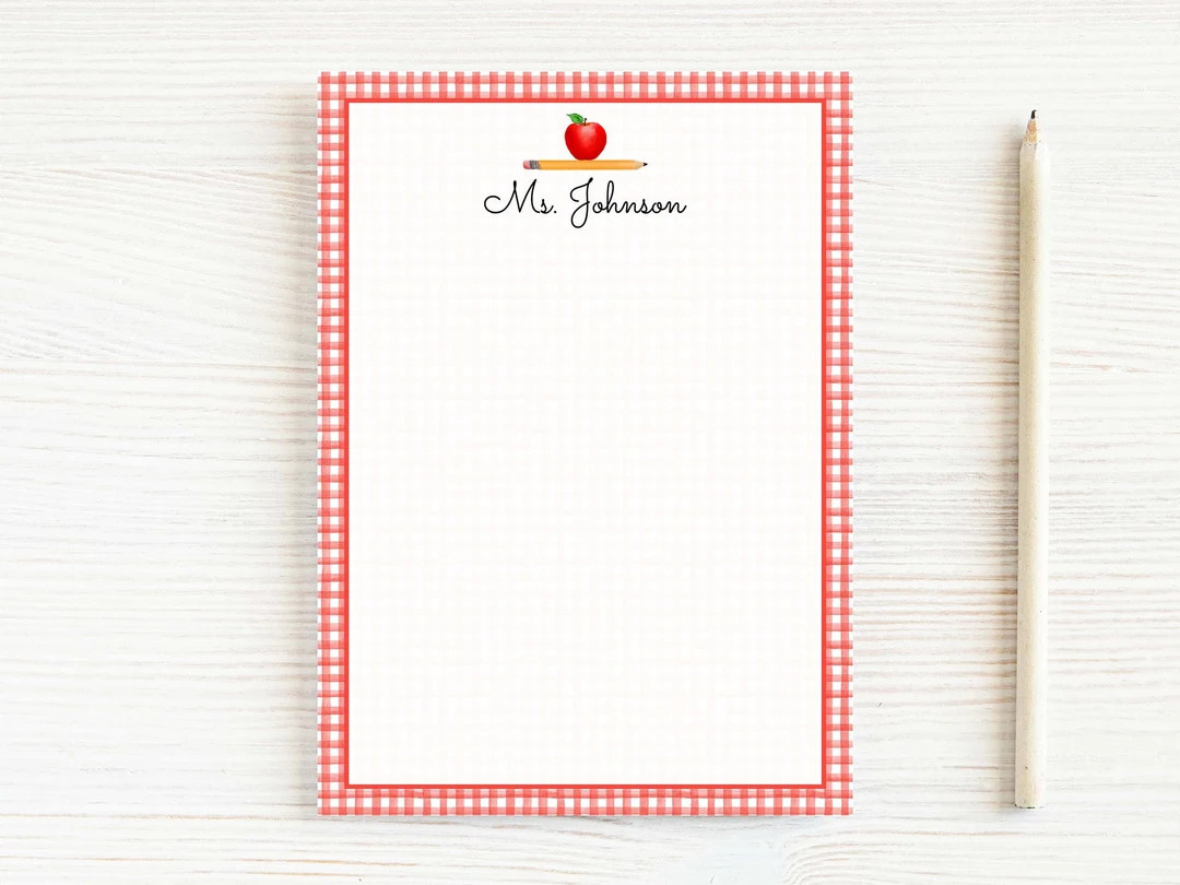 Personalized Teacher Notepad, School Apple Pencil Notepad - Etsy | Etsy (US)