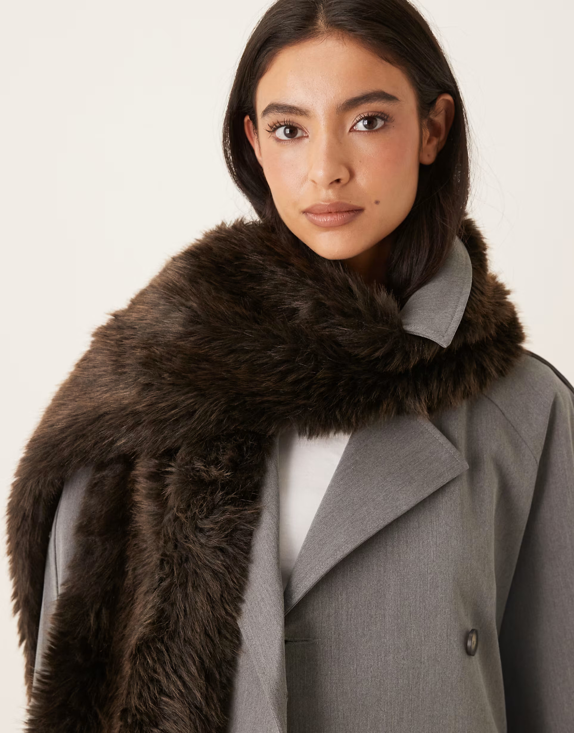 Sister Jane Malone faux fur shawl in chocolate brown | ASOS | ASOS (Global)