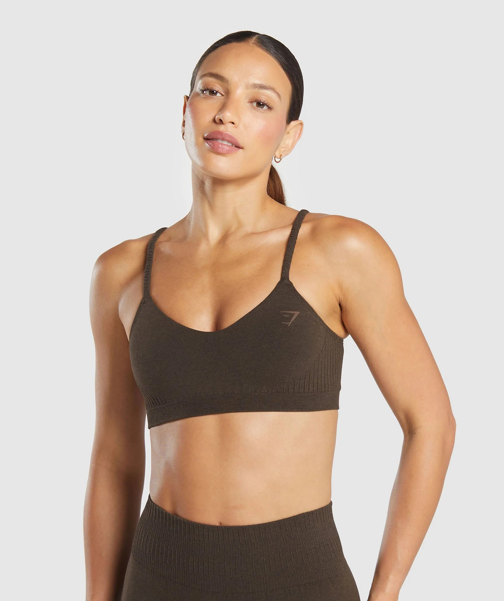 Gymshark Luxe Seamless Bralette - Walnut Brown Marl | Gymshark UK
