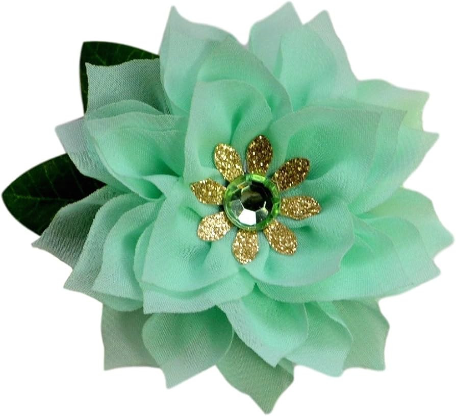 Princess Sparkling Green Flower Glitter Flower Costume Hair Clip | Amazon (US)