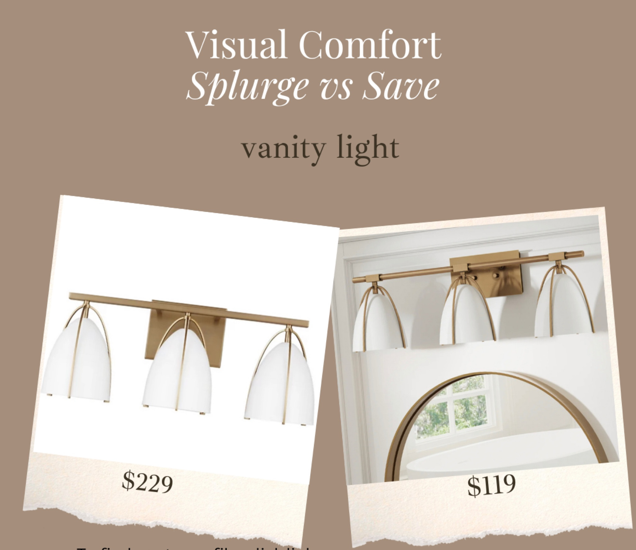 Near identical visual comfort vanity light 😍 Looks for less, home decor, neutral decor, modern decor, arhaus, looks for less, chandelier, accent furniture, accent chair, neutral aesthetic, arhaus, restoration hardware, bedroom decor, master bedroom, home update, diy home project, home remodel, organic modern decor, Scandinavian home, Japandi home decor 

#LTKhome #LTKFind #LTKsalealert