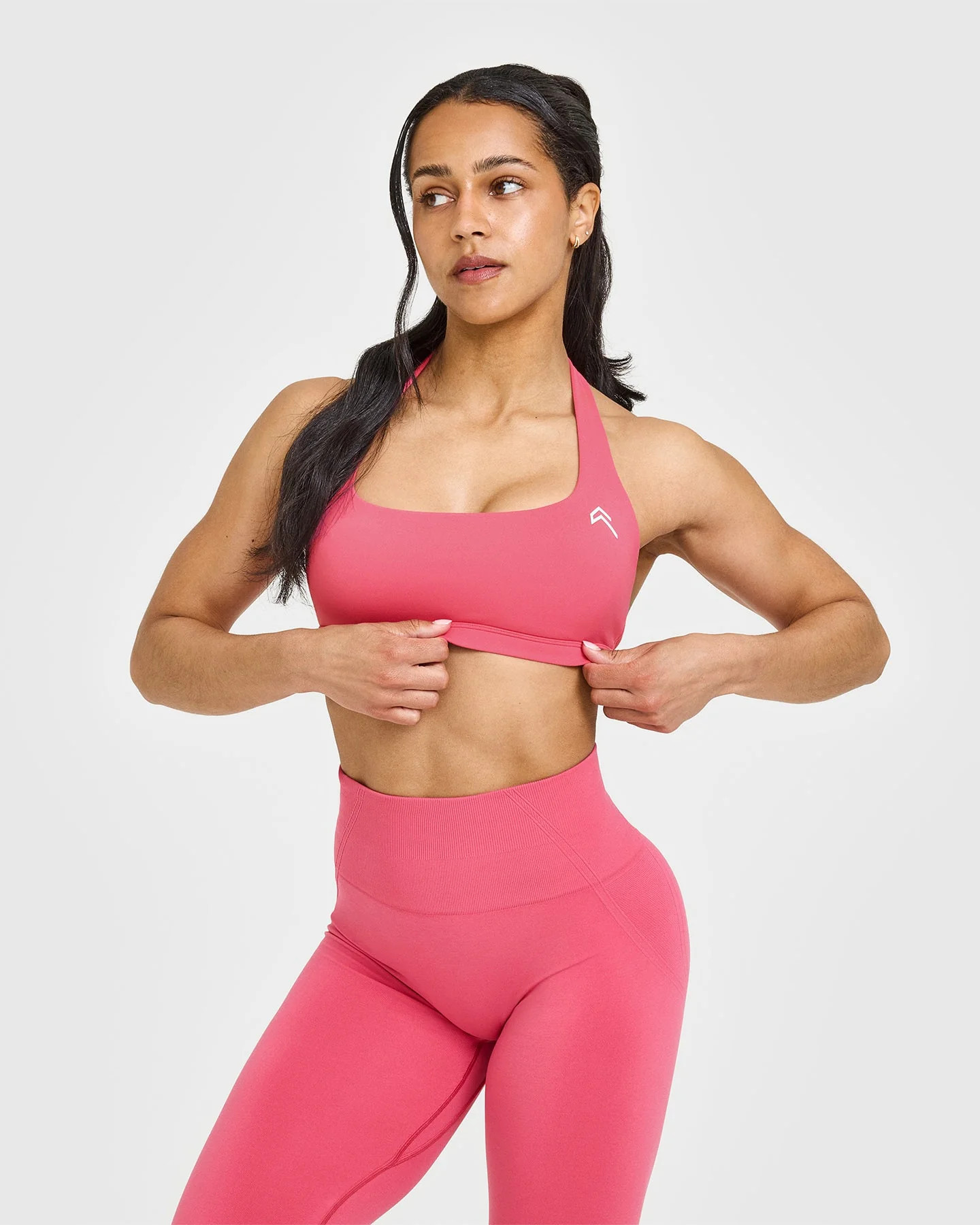 EasyLift™ Halter Bralette with White Logo 
 Velvet Pink | Oner Active (UK / US)