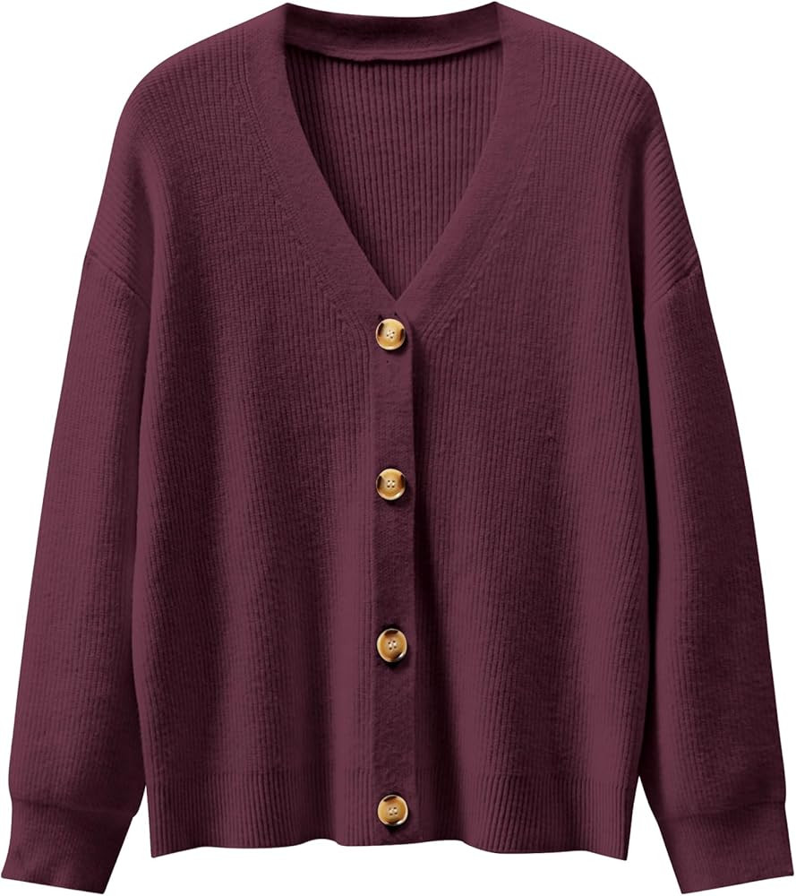ANRABESS Women Cardigan Sweaters 2024 Fall Oversized Button Open Front Knit Lightweight Cardigans... | Amazon (CA)