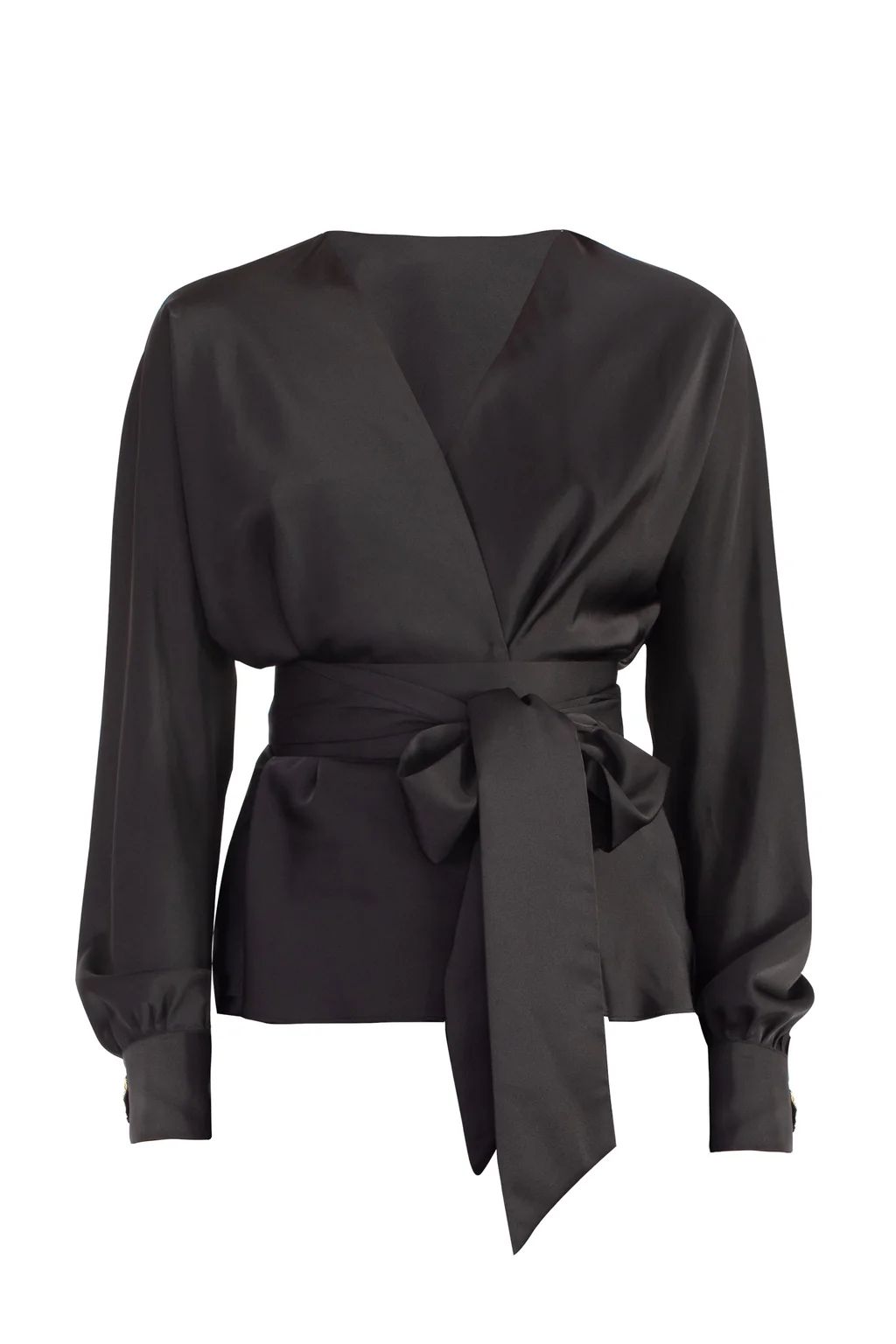 Rosa Wrap blouse -Black | Rosewater Collective