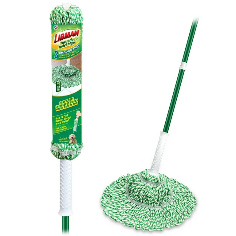 Libman Tornado Twist Mop with Cotton Blend Head Steel Handle Green & White | Walmart (US)