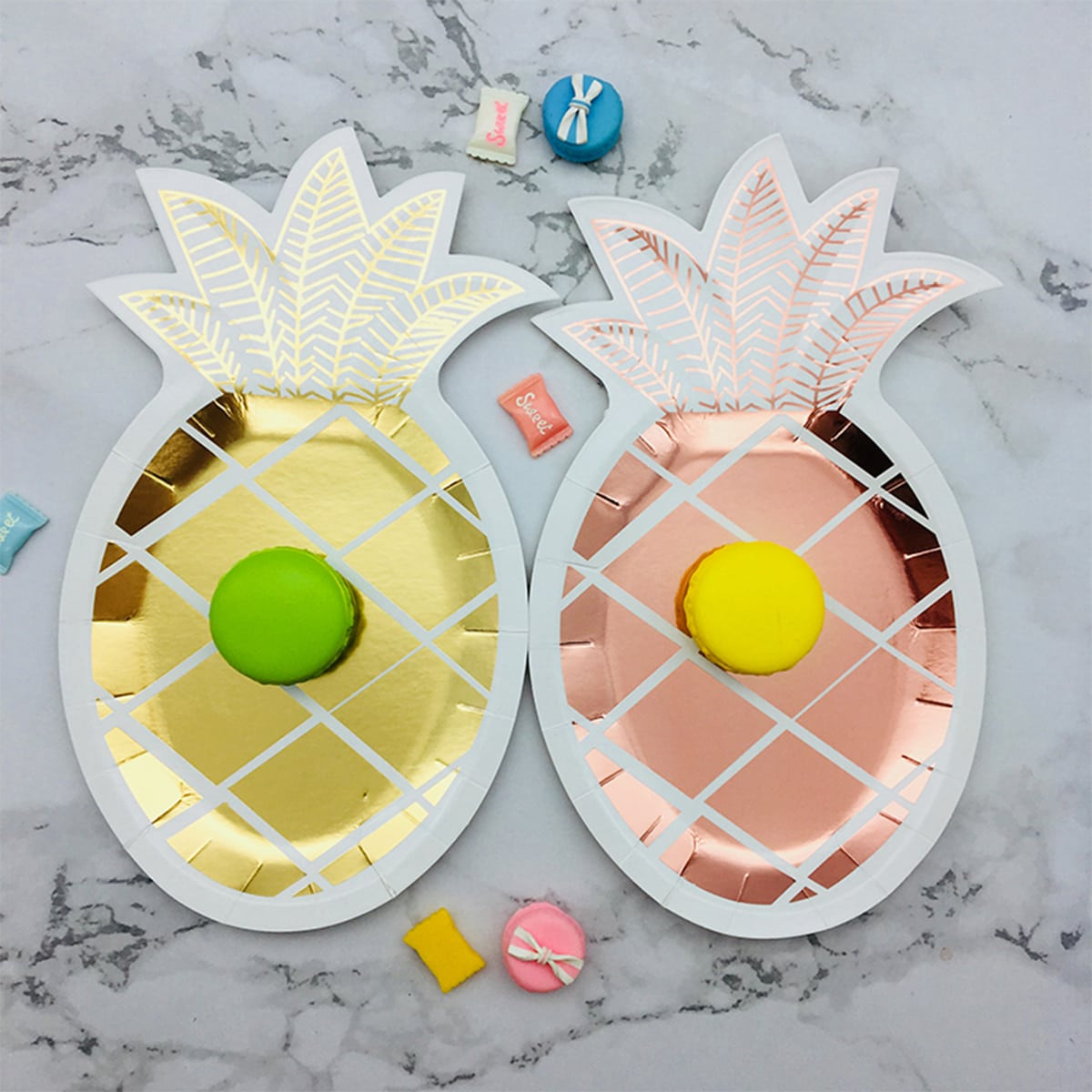 8pcs Pineapple Shaped Paper Snack Plate | SHEIN