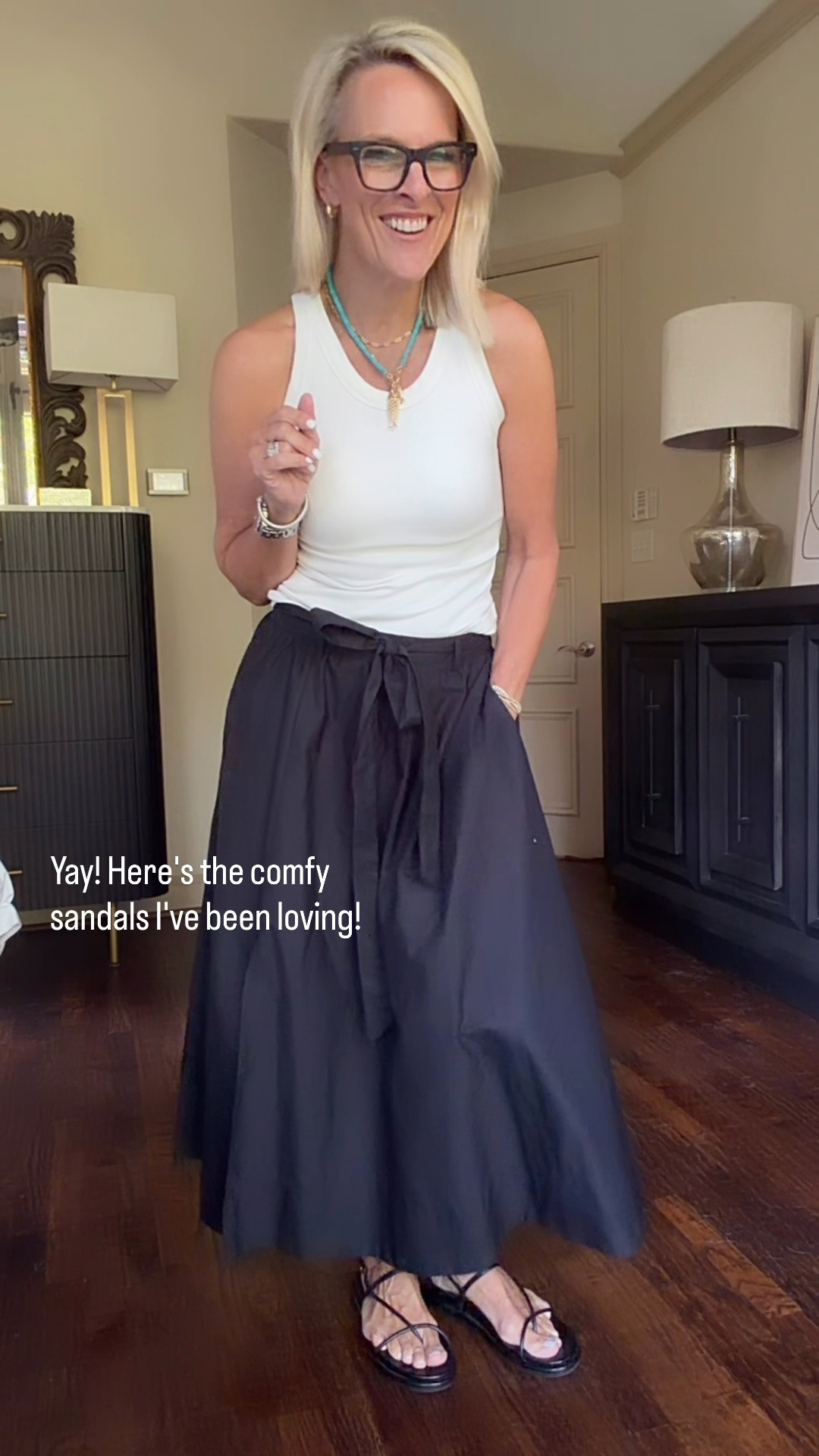 These are the sandals I've been reaching for over and over! They're flexible enough to walk in all day, but the slim straps keep them looking polished with dresses, skirts, shorts, and jeans. Comfortable and versatile is always a win in my book.

💡 LTK MADE EASY
❤️ Heart = Support my posts!
🔖 Save = Get sale & restock alerts
📋 Lists = Keep favorites organized
📲 Share = Send lists and products to a friend. Hello, Christmas List!
💬 Comment = Ask me anything about what I'm wearing.:-)

#LTKootd #LTKSeasonal #LTKOver40