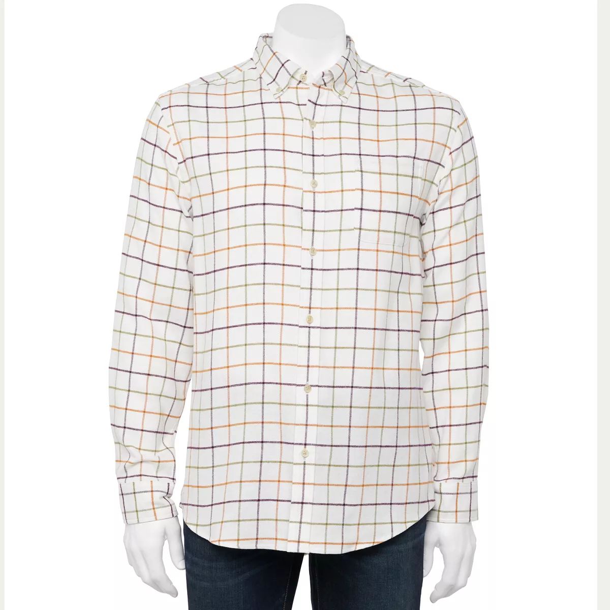 Men's Croft & Barrow® Slim-Fit Plaid Woven Flannel Button-Down Shirt | Kohl's