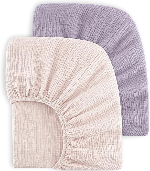 Bearmoss Muslin Crib Sheets - 100% Cotton Baby Crib Sheets Fitted for Standard Crib Mattress & To... | Amazon (US)