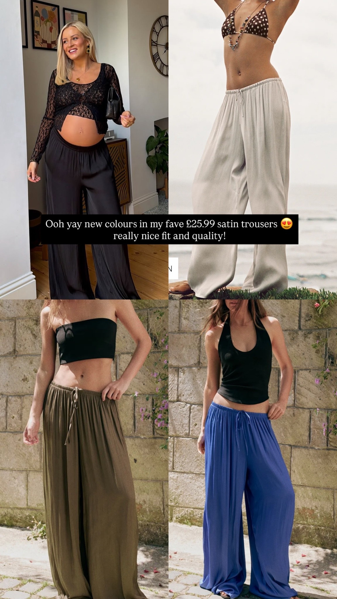 The best satin palazzo trousers and they’re £25.99! 🖤🖤 love all of the colours!

(Will all come up when you click through)