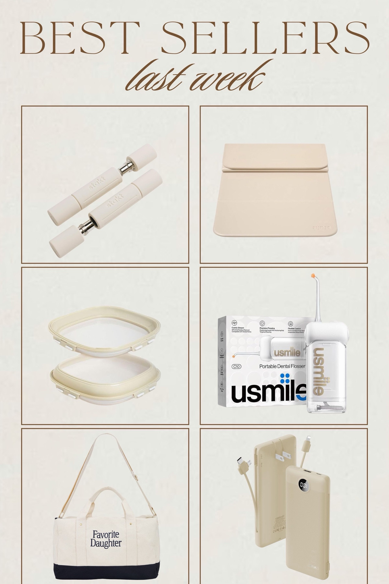 Your faves from last week — and honestly, same.
From the travel-friendly flosser to the viral charger (that actually works), everything here is petite-approved, neutral-coded, and super useful.

  

Follow my LTK @Styledwithlovebyheather on the @shop.LTK app to view this post and get my exclusive app-only content!

 

 #LTKstorytime #LTKU #LTKBeauty