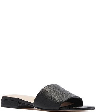 Aniston Textured Leather Slide Sandals | Dillard's
