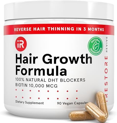 iRestore Hair Growth Supplement - Hair Loss Vitamins for Women and Men - Biotin Multivitamins & D... | Amazon (US)