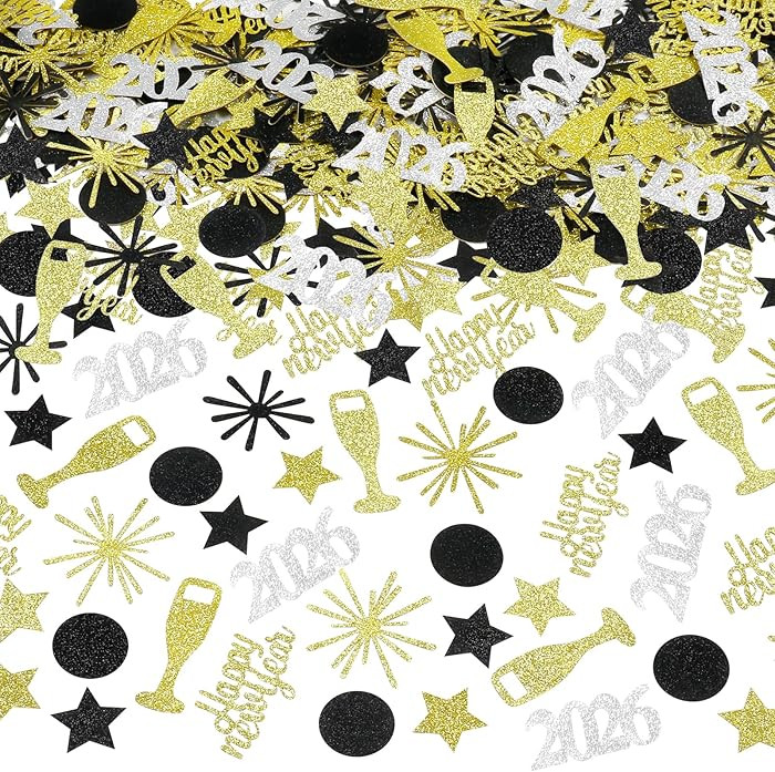 200Pcs Happy New Year Table Confetti 2026 New Years Eve 2026 Confetti for Happy New Year 2026 Tab... | Amazon (US)
