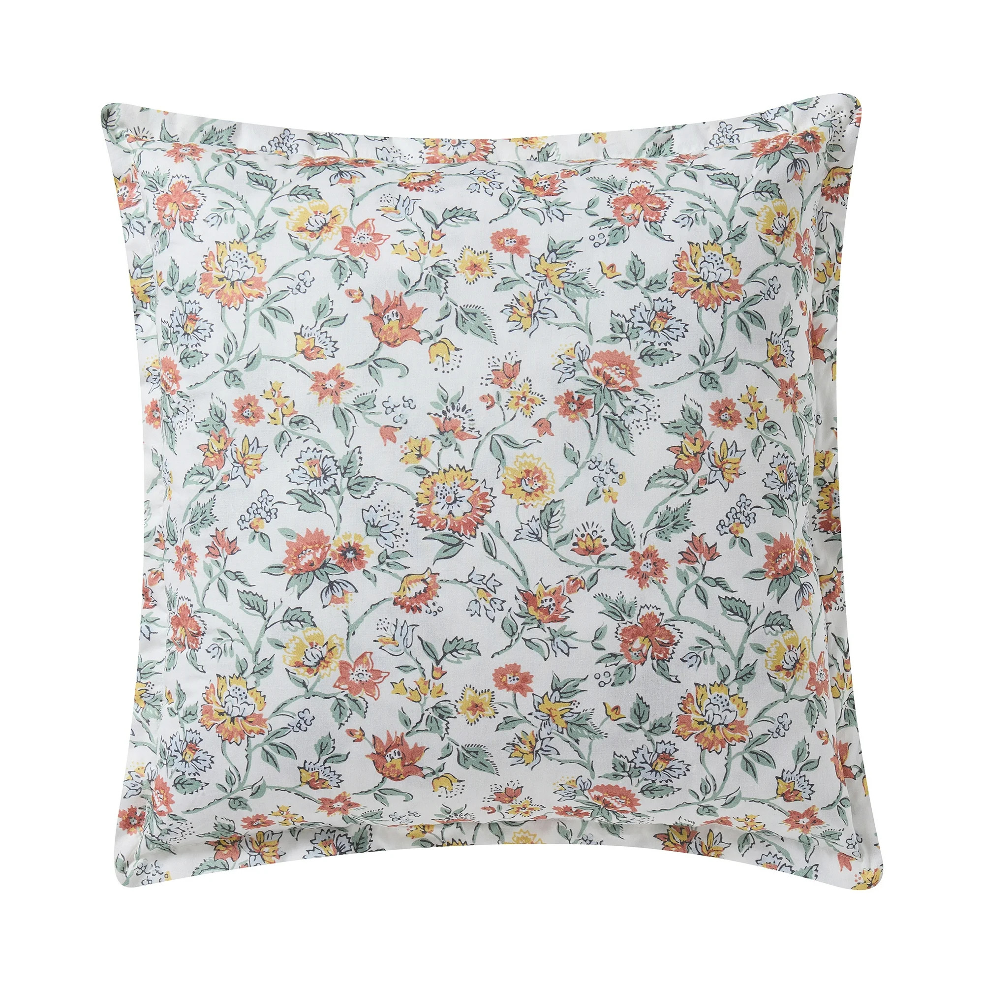 Home Decor Collection 20" x 20" White Vintage Botanical Floral Cotton Decorative Pillow | Walmart (US)
