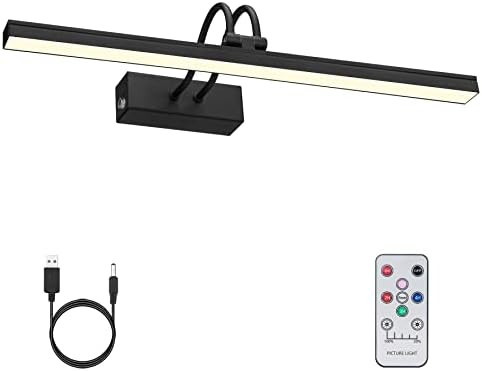 Picture Light, Wireless Rechargeable Gallery Light with Remote, 280LM Dimmable Painting Art Light... | Amazon (US)